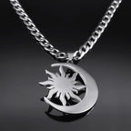 Tiger Steel Pendant Wicca Sun Moon Eye Natural