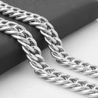 Silver Cuban Link Necklace 8-18mm — Silver