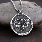 New Vintage Saint Michael Angel Pendant Necklaces Stainless Steel  Punk Motorcycle Amulet Angel Necklace For Men Fashion Jewelry