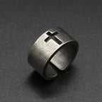 Vintage Cross Ring — Stainless Steel