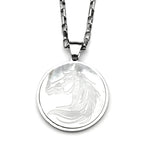 Steel Pendant Natural Shell Horsehead Animal Friendship