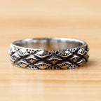 Japanese Carved Eyes Ring — Stainless Steel