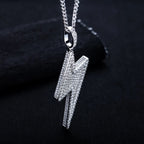Iced Out Lightning Pendant — 925 Silver