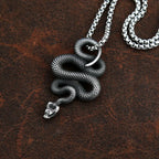 Vintage Snake Pendant Necklace for Men Fashion Punk Stainless Steel Gothic Animal Biker Necklace Jewelry Gift Dropshipping