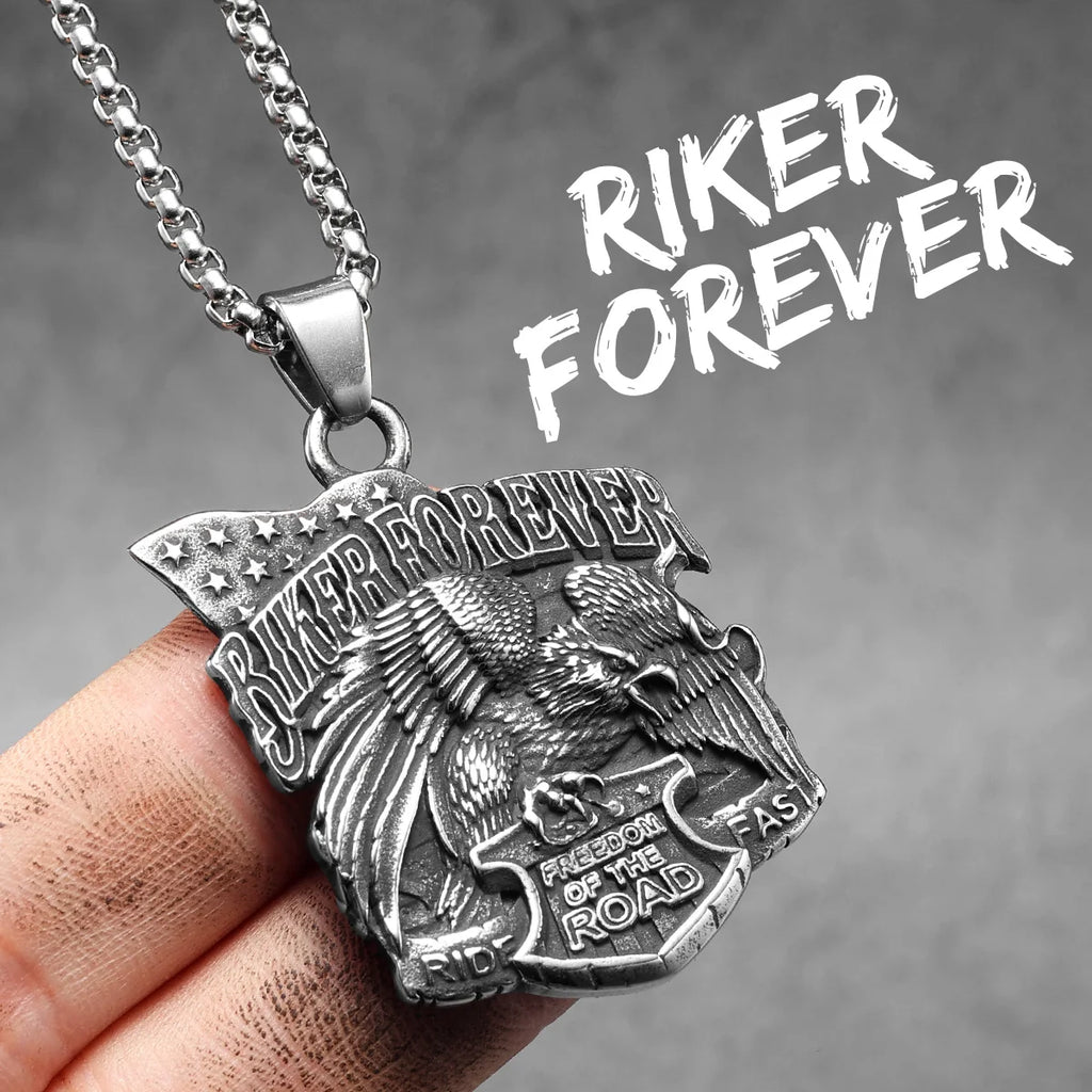 Punk Motorcycle Series Rider Route66 Stainless Steel Men Necklace Pendant Chain New in For Women Fashion Jewelry Gifts Wholesale