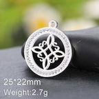 Trinity Witch Knot Charm Pendant — Steel