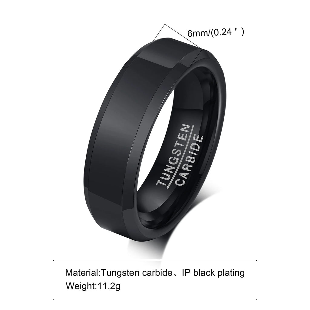 Gold Tungsten Carbide Ring 6mm