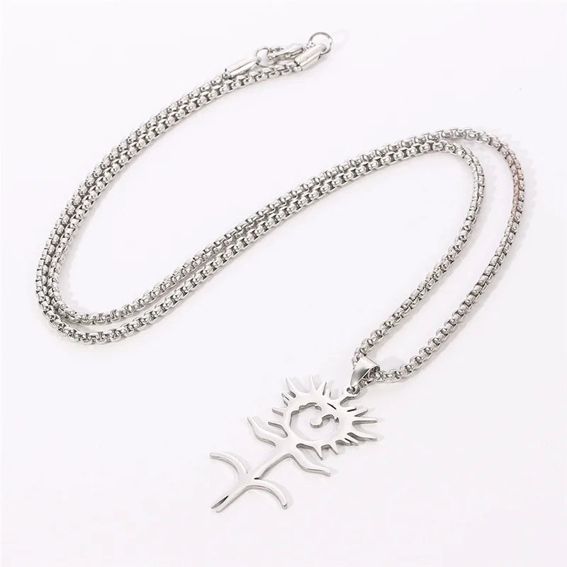 Gothic Hollow Sigil Pendant Necklace — Box Chain