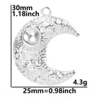 7Pcs No Fade Stainless Steel Wicca Moon Sun Egyptian Ankh Life Cross Pendant DIY Fatima Hand Turkish Evil Eye кулон Jewelry