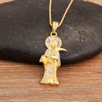 Iced Out Virgin Mary Pendant Necklace