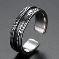 New Arrival 925 Silver Ring Open Size Retro Men Jewelry Personality Multi Lines Design Male Index Finger Accessories
