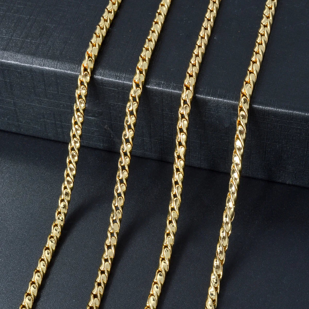Textured Flat Woven Herringbone Chain Necklace Stackable 60cm