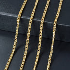 Textured Flat Woven Herringbone Chain Necklace Stackable 60cm