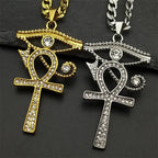 Eye of Horus Ankh Cross Pendant — Stainless Steel