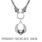 Fallen Angel Wings Skull Pendant Necklace — Stainless Steel