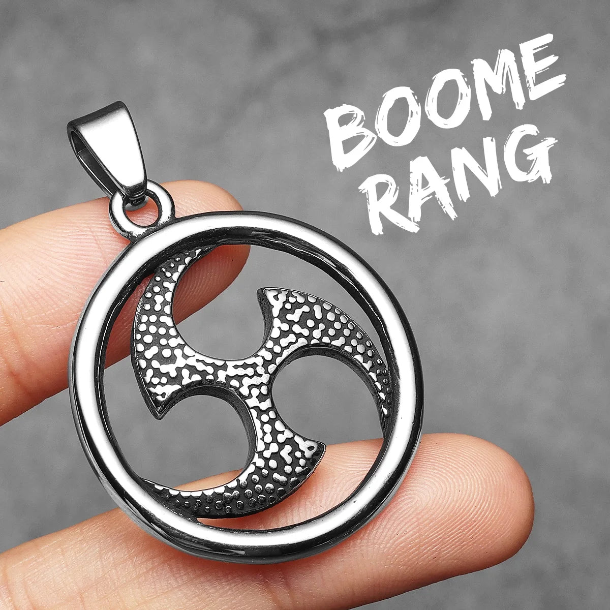Boomerang Pendant Necklace — Stainless Steel