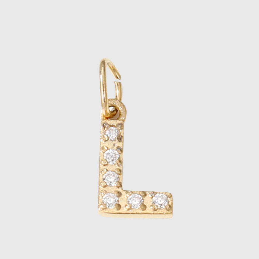 Letter Charm Pendant Necklace — Gold Iced