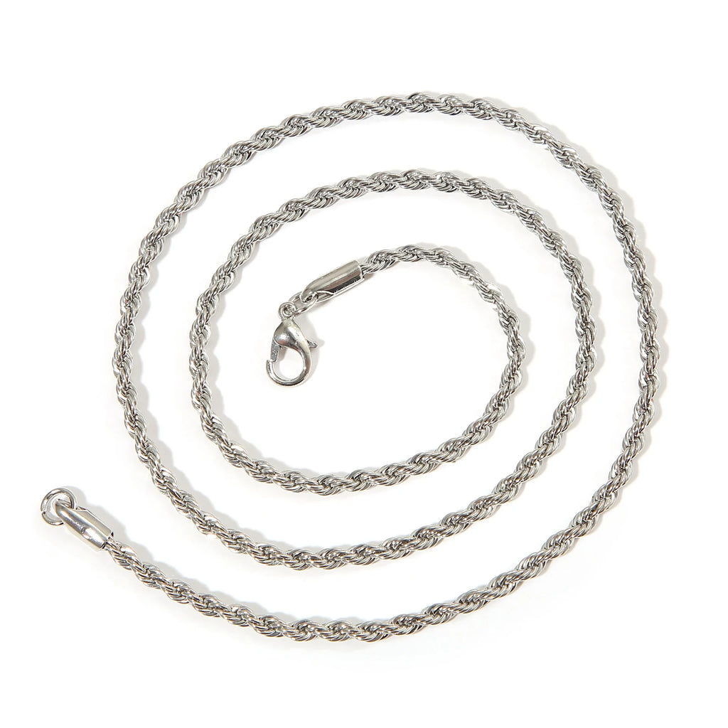 Twisted Cross Pendant Necklace — Silver