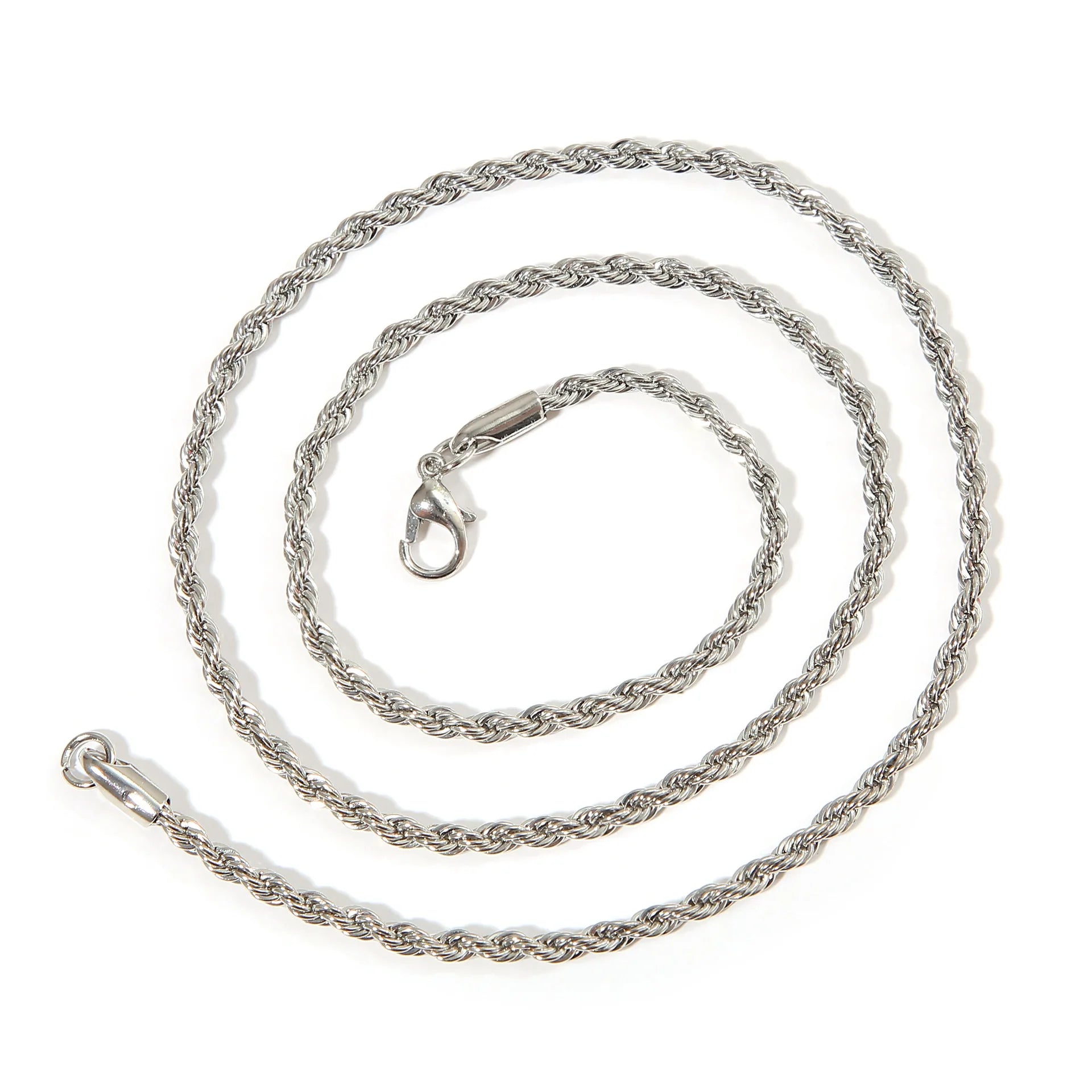 Twisted Cross Pendant Necklace — Silver