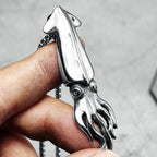Squid Pendants Men Simple Necklaces 316L Stainless Steel Deep Sea Squid Chains Punk Rock Punk for Friend Male Jewelry