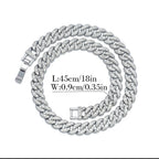 New High Quality 9MM Width Miami Cuban Chain Necklace For Men Women Hip Hop Iced Out Bling Charm Chains Necklace Fashion Jewelry