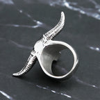Men Gothic 316L Stainless Steel Bull Skull Ring Punk Rock Biker Bull Head Animal Ring Cool Fashion Jewelry Gift Drop