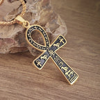 Ancient Egyptian Animal Totem Ankh Cross Pendant Necklace for Men Women Fashion Charm Lucky Riding Jewelry