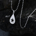Hollow Pentagram Pendant Necklace — Stainless Steel