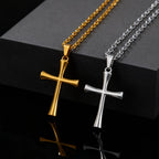 Minimalist Classic Cross Necklace for Men Women, Stainless Steel Chain Collar Necklace, Fashion Unisex Jewelry Gifts