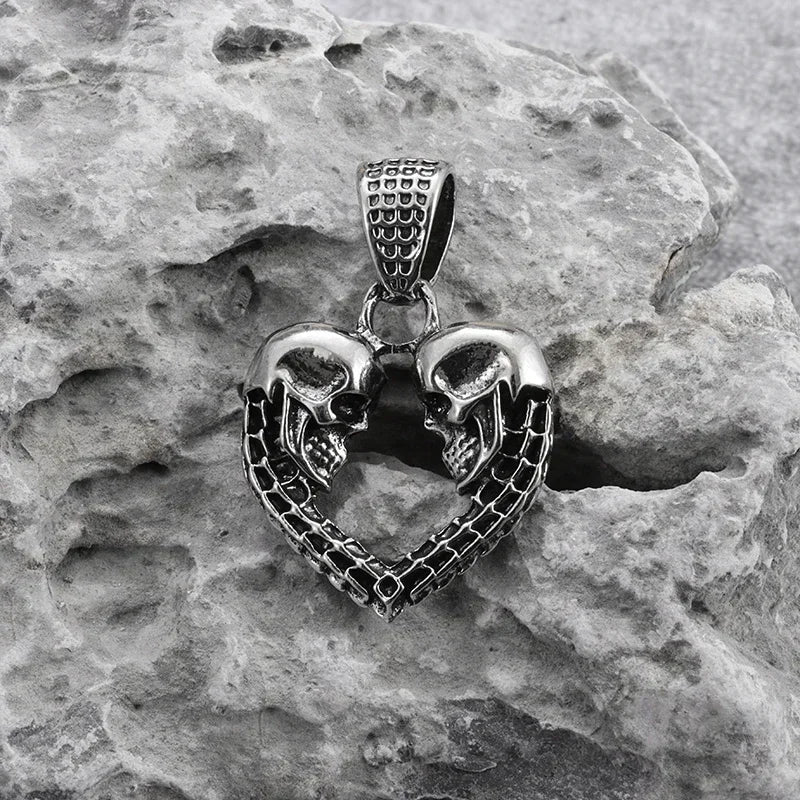Retro Gothic Golden Cross Skull Pendant Necklace for Men Fashion Party Rock Motorcycle Riding Punk Jewelry Gift