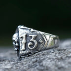 NEW Men's 316L Stainless-Steel Rings Calvarium Skull with 13 Letter Ring for Teens Punk Jewelry for Gift Free Shipping
