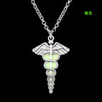 Percy Jackson Necklace Angle Wings Snake Ouroboros Magic Wand Caduceus Asclepius Pendant New Emergency Medical Jewelry