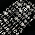 12/24/48/100Pieces Vintage Punk Rings Set For Women Men Mix Style Hip Hop Heart Snake Skull Eye Finger Ring Jewelry