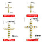 Serenity 3mm 4mm 5mm Black Moissanite Cross Pendant Necklace For Women Men 100% S925 Sterling Silver Jesus Neck Chain