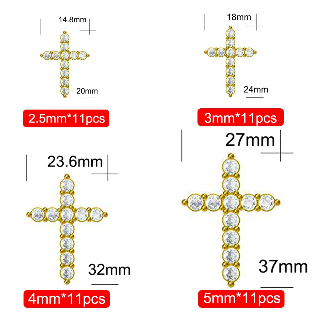 Serenity 3mm 4mm 5mm Black Moissanite Cross Pendant Necklace For Women Men 100% S925 Sterling Silver Jesus Neck Chain