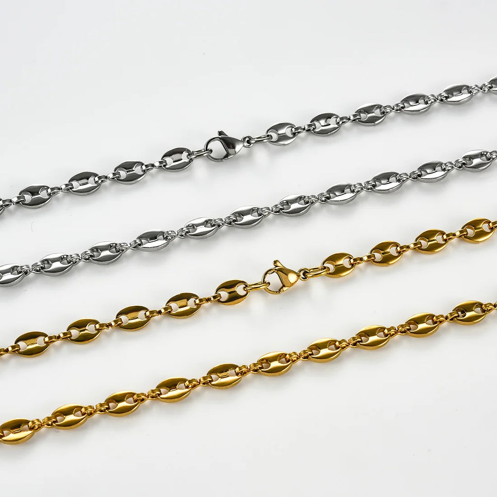Two-Tone Chain Necklace — Stainless Steel Choker
