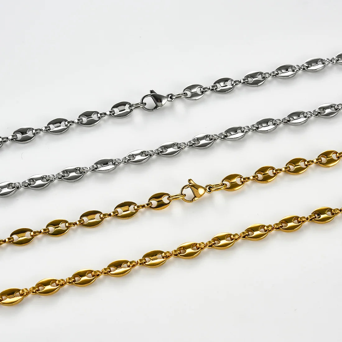 Two-Tone Chain Necklace — Stainless Steel Choker