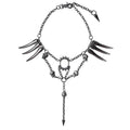 Studded Skull Pendant Necklace — Stainless Steel