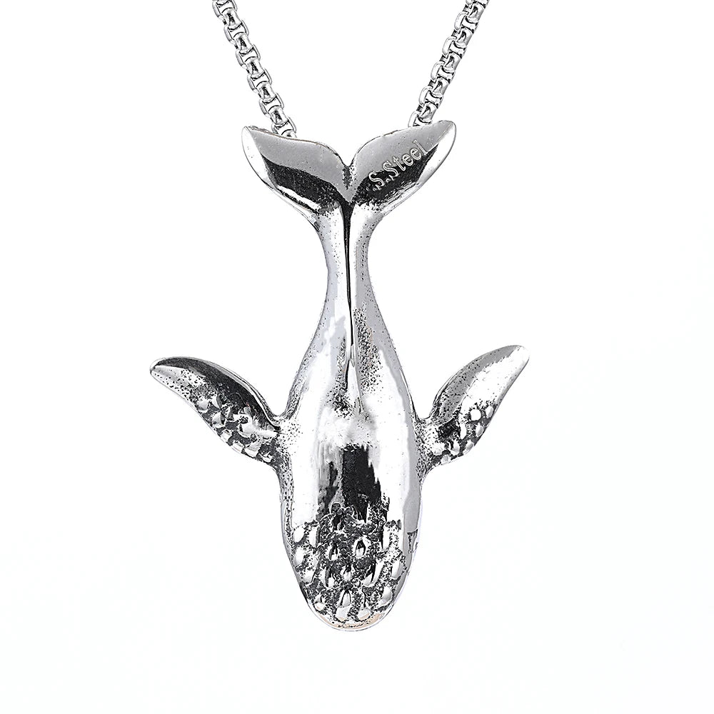 Whale Steel Pendant 316L Men Women Simple Necklace