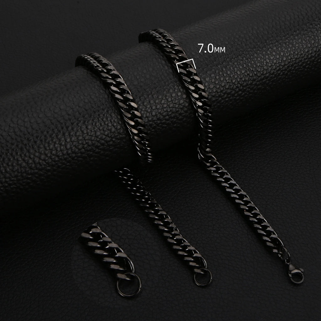 HIYEE Classic Cuban Chain Necklace Temperament Retro Trend Party Wear Amulet Stainless Steel Non-Fading Accessories