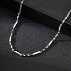 Mobius Bamboo Cross Link Chain Necklace 3mm — Stainless Steel
