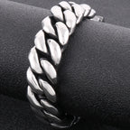 Men's Bracelets 19MM 316L Stainless Steel Cuban Links Chains Man Bracelet for Men Classic On Hand Jewelry Male Accessory