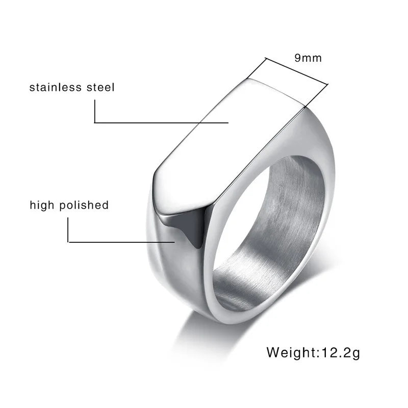 Curb Link Chain Ring — Stainless Steel