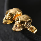 TrustyLan Solid Stainless Steel Women's Earrings Woman Man Punk Rock Skeleton Jewelry Gothic Skull Head Stud Earrings