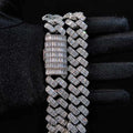 Iced Out Cuban Chain Necklace Stainless Steel 18/19MM
