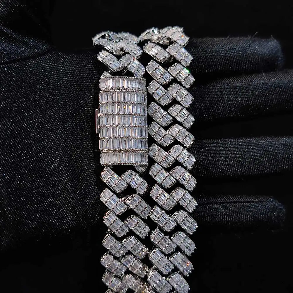 Iced Out Cuban Chain Necklace Stainless Steel 18/19MM