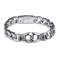 Men's Punk Silver Color Bracelet Stainless Steel Hypoallergenic Jewelry Gift Party Bangles Chain Accessory