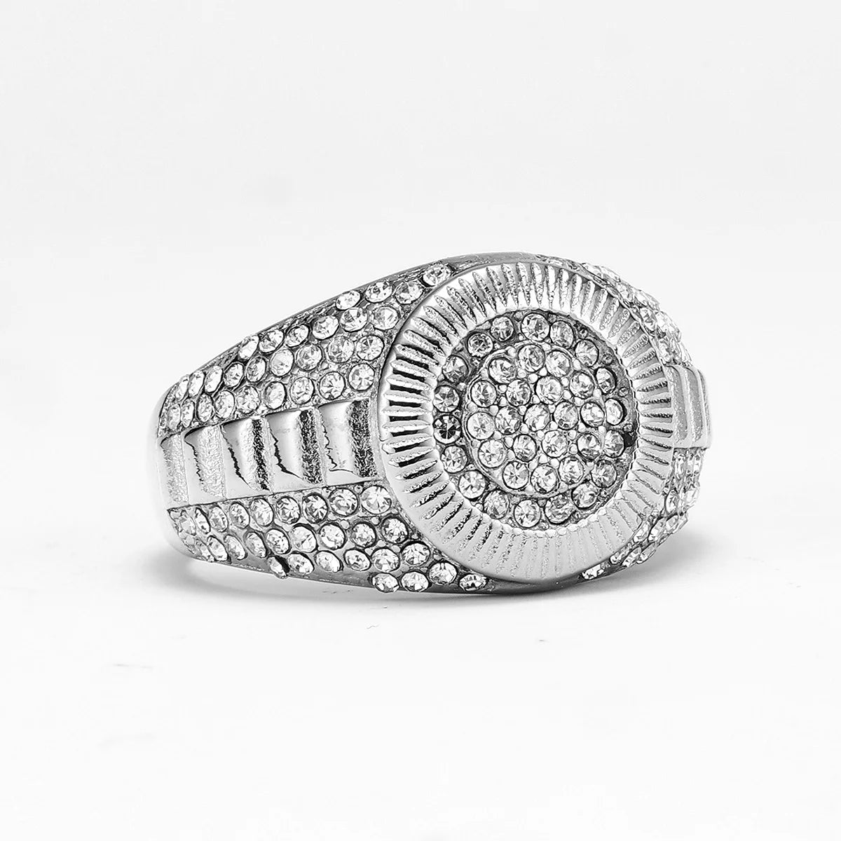 Cross Gemstone Ring — Stainless Steel