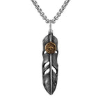 Vintage Stainless goro feather Necklace Men Women Punk Hip Hop Biker goro Pendant Chain Fashion Jewelry Gift