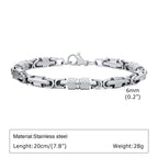 Punk Byzantine Bracelets for Men Boys,Stainless Steel Handmade Links Bracelet,Stylish Casual Jewelry Gifts